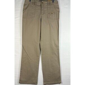 Gloria Vanderbilt Megan straight wide leg stretch Latte Khaki  Sz 10 NWT